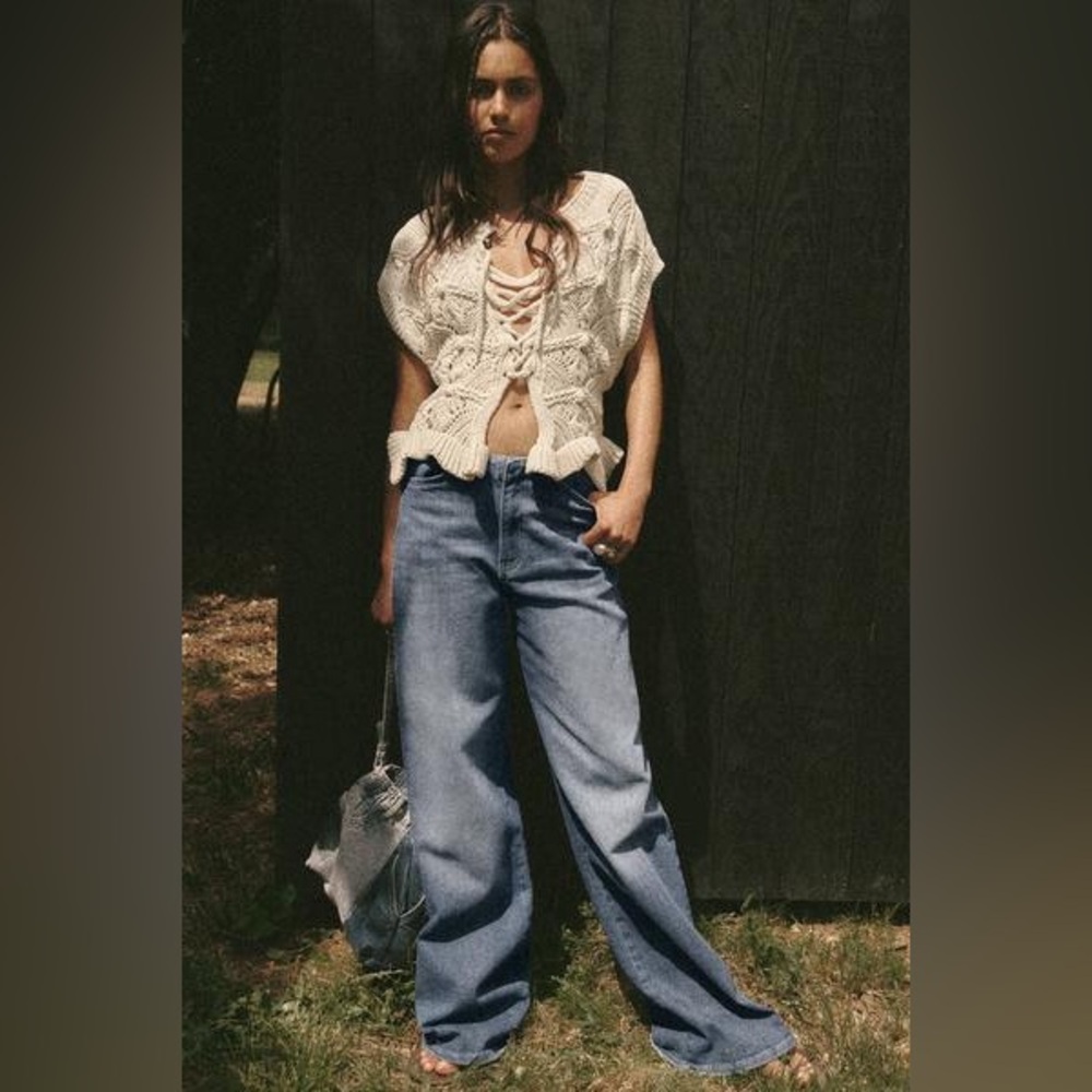 ZARA FULL LENGTH TRF MID-RISE BAGGY JEANS / REF. 6045/015